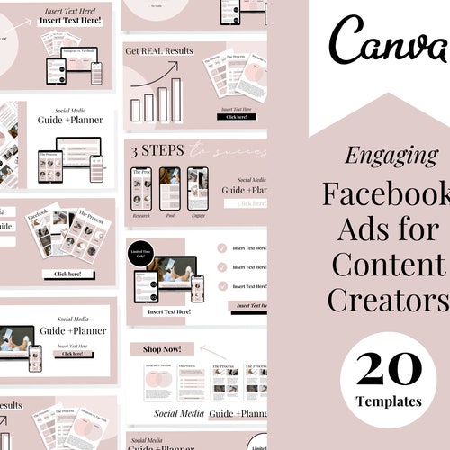 Facebook Ad Templates for Course Creator Social Media Etsy