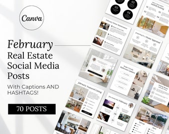 Simple February Real Estate Agent Social Media Posts with Captions | Real Estate Instagram Post | Realtor Post | Real Estate Marketing
