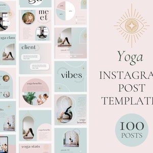 Yoga Instagram Post Templates | Wellness Social Media Posts | Social Media | Fitness Instagram Post | Yogi Instagram Post | Yoga Branding