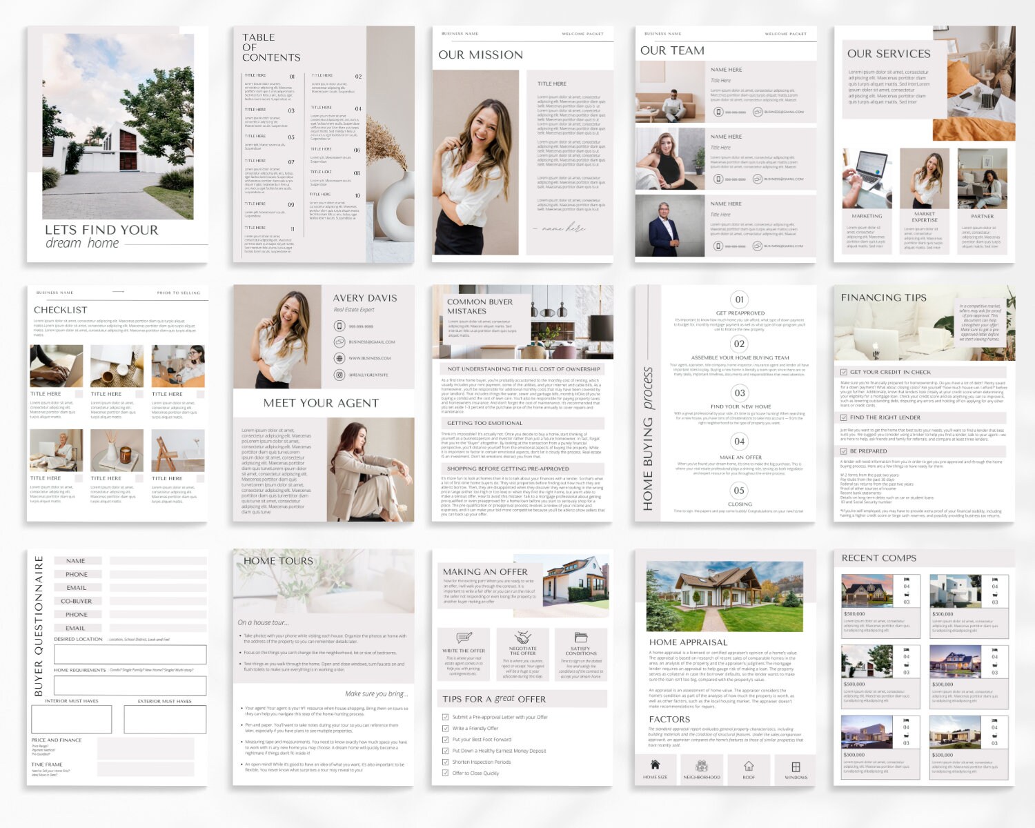Real Estate Buyers Packet Real Estate Buyers Presentation - Etsy