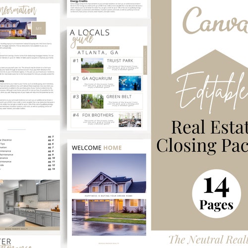 Real Estate Closing Packet Home Closing Packet New Home Etsy
