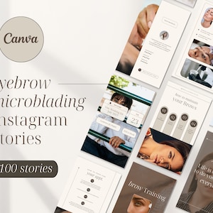 Eyebrow Microblading Instagram Story Templates | Beauty Social Media Posts | Powder Brows | Esthetician Instagram Stories | Lamination | PMU