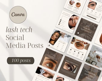 Lash Tech Instagram Post Templates | Beauty Social Media Posts | Lash Extension Posts | Esthetician Instagram Posts | Eyelash Instagram Post