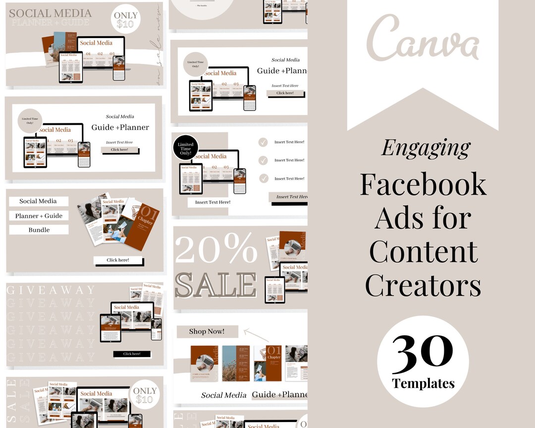 Facebook Ad Templates for Ebooks | Social Media Template | Social Media Marketing | Course ...