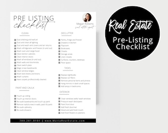 Real Estate Pre-Listing Checklist | Home Selling Guide | Real Estate Templates | Real Estate Flyers | Realtor Marketing | Realtor Branding