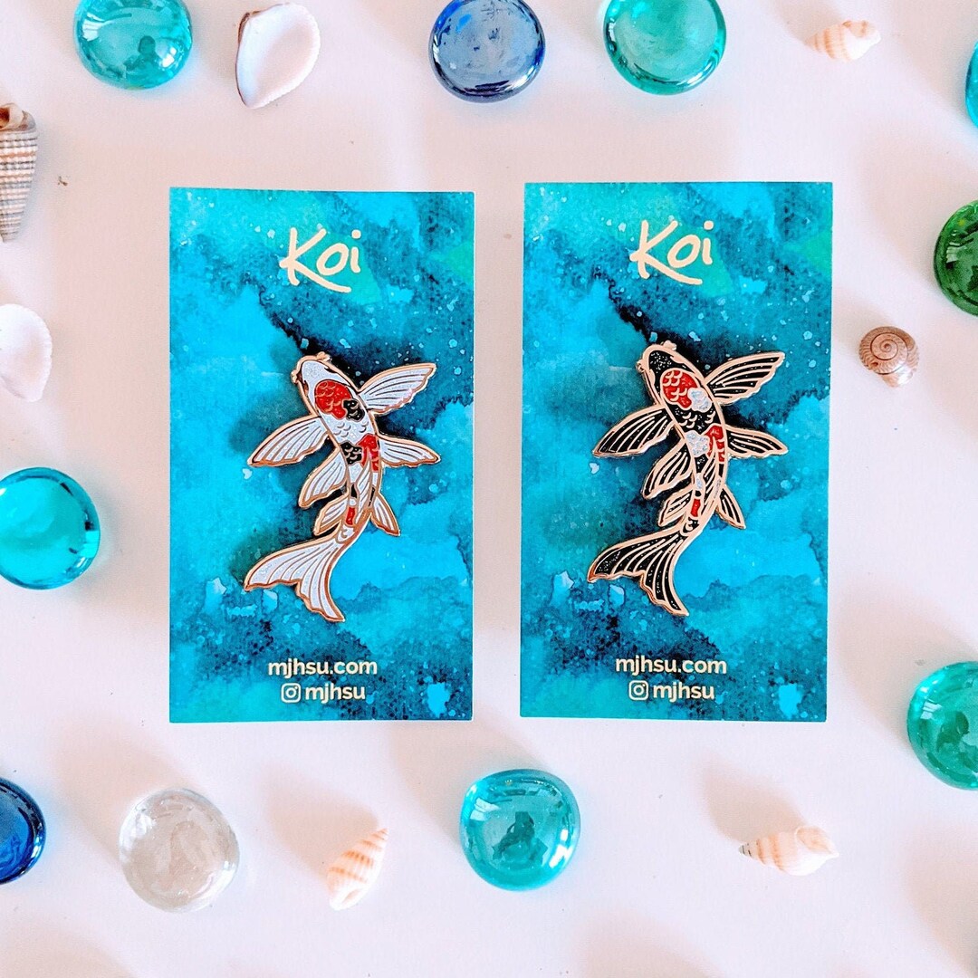 Koi Fish Glitter Enamel Pin - Etsy
