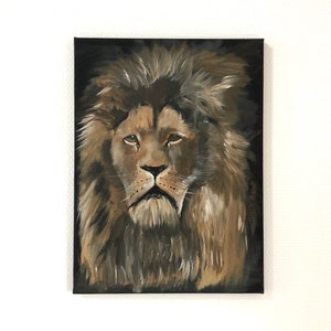 handpainted Black Lion/wild Lion/ Lion/King of animals/ acrylic lion/ acryling painted Lion/ handpainted Lion