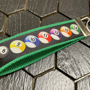 Billiard Balls Wristlet Key Fob