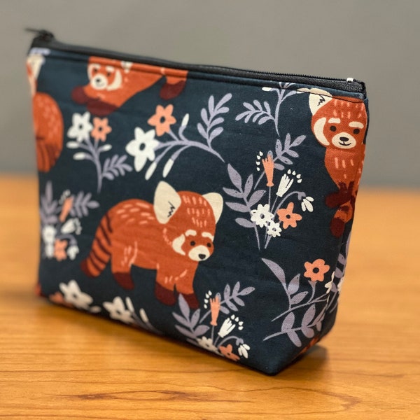 Makeup/Storage Bag - Red Panda Fabric