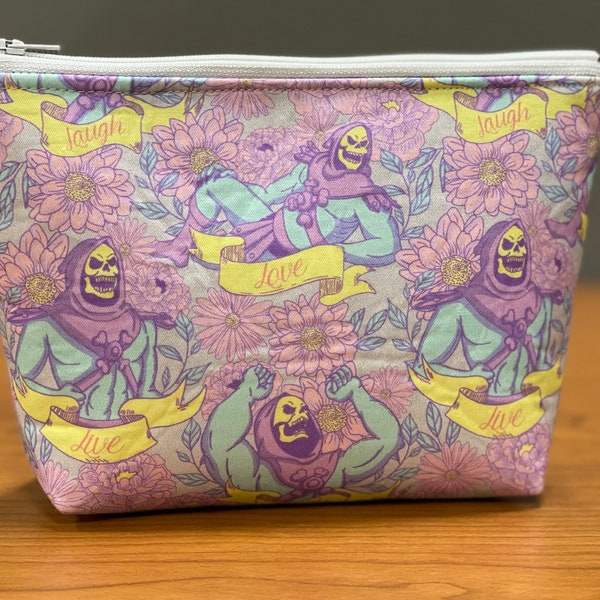 Makeup/Storage Bag - Floral Skeletor Makeup Bag