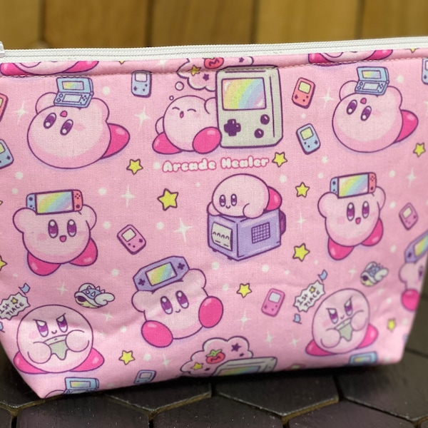 Makeup/Storage Bag - Gamer Kirby Fabric