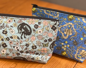 Makeup/Storage Bag - Alien Inspired Floral Fabric