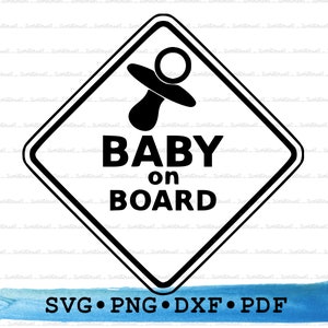 Baby On Board Svg, Sign car  Silhouette, Cricut Transparent Outline Vector DXF PDF Png clipart printable Decor Cut File