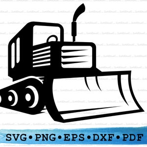 Bulldozer Silhouette SVG PNG DXF PDf eps – Construction Vehicle Icon For Cricut Crafts, Builder Decor, Site Labels Printable Heavy Equipment