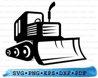 Bulldozer Svg, Excavator Silhouette Construction Vehicle Cricut  Outline Vector DXF EPS PDF Png clipart printable Decor Instant Download