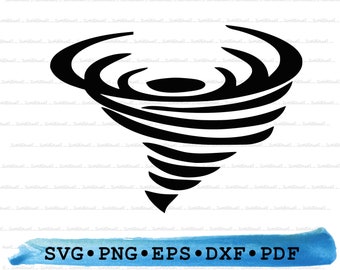Cyclone Svg, Tornado Silhouette, Vortex Whirlpool Hurricane Cricut Weather Science Vector DXF EPS PDF Png clipart printable Decor Cut File