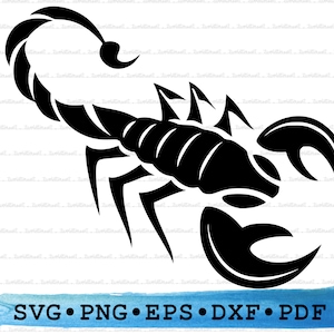 Scorpion Svg Dxf Png Eps Pdf – Scorpio Zodiac Silhouette Cut File Cricut, Astrology Sign Clipart, Desert Insect Vector, Halloween Printable
