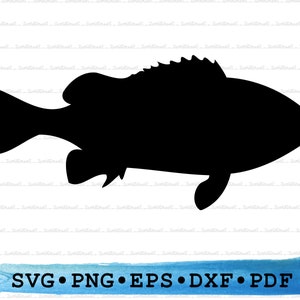 Eastern Wirrah Silhouette, Yellowbanded Perch Silhouette, Fish Svg, Perch png, Sea Perch Cricut, Fish silhouette, Vector, DXF EPS pdf