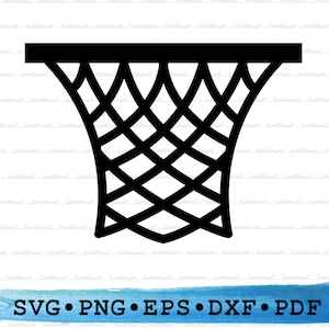 バスケットボールネット SVG DXF PNG EPS Pdf – スポーツフープシルエットカットファイル Cricut、ゲームクリップアート、アスレチックベクター、印刷可能なフィットネス装飾ネットメッシュ