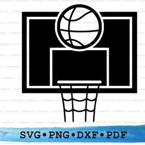 Basketball Svg, basketball ring Silhouette, Hoop Slam dunkCricut Transparent Outline Vector DXF PDF Png clipart printable Decor Cut File