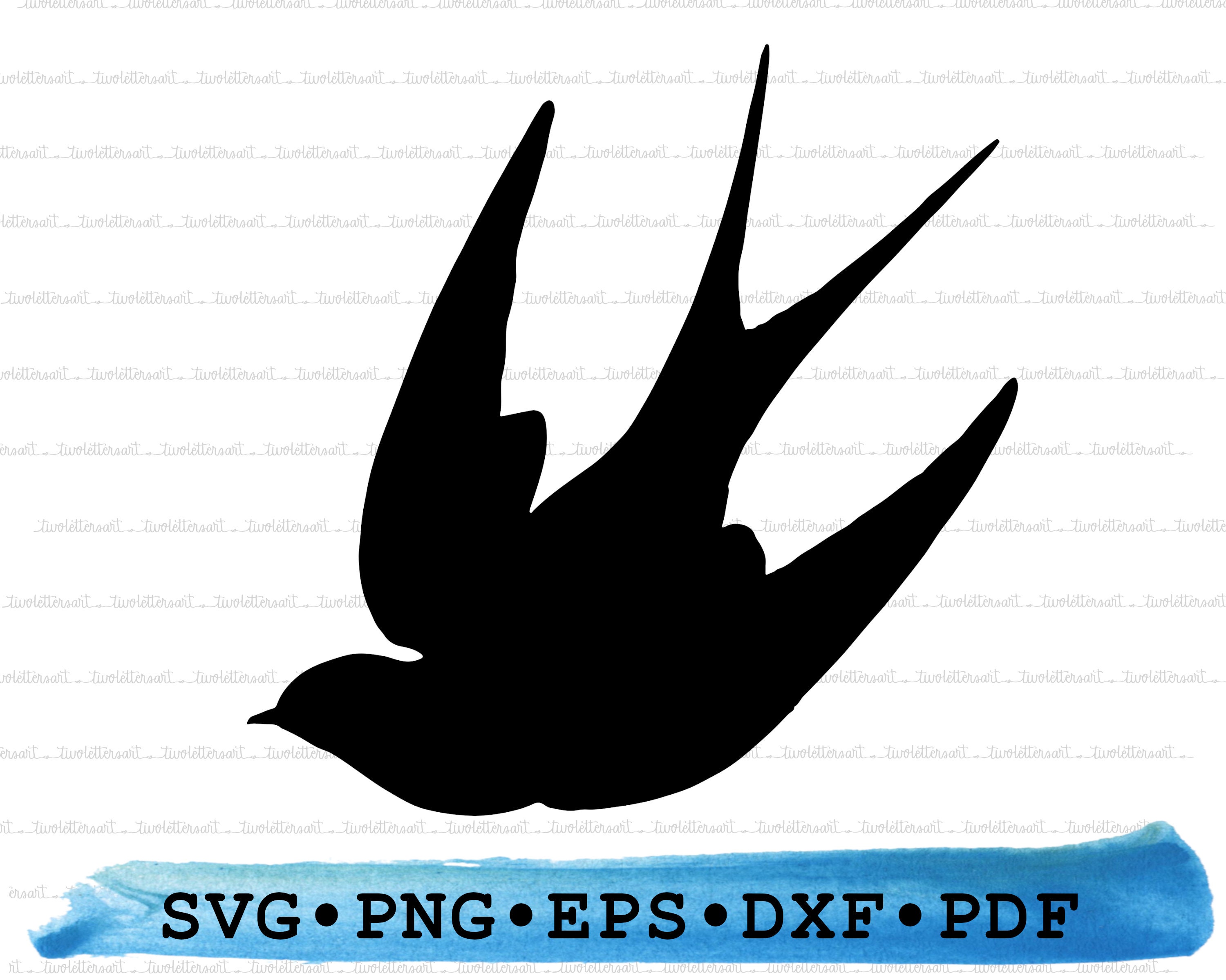 Swallow Svg Dxf Png Eps Pdf – Flying Bird Silhouette Cut File Cricut,  Nature Animal Clipart, Swooping Winged Vector, Printable Sky Decor - Etsy, image size:3000x2400