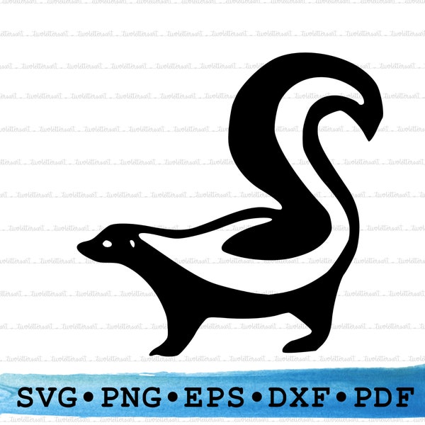 Skunk Silhouette, Skunk Svg, Skunk png, Skunk Cricut, Animal svg, Animal silhouette, Skunk Outline, Skunk Vector DXF EPS pdf