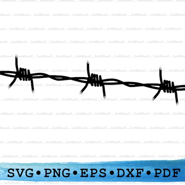 Barbed Wire Silhouette, Barbed Wire Svg, Prison Farm Fence, Cricut Transparent Outline Vector DXF EPS PDF Png clipart printable Decor