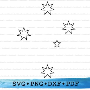 Zuiderkruis Svg, stersilhouet, sterrenbeeld Australië Cricut transparant overzicht Vector DXF PDF Png clipart afdrukbaar Decor Cut-bestand