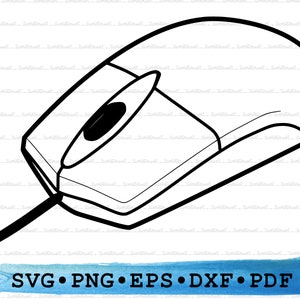 Computer Mouse Silhouette, Computer Mouse Svg, Computer Mouse png, Computer Mouse Cricut, Outline Vector Clipart Icon Scalable DXF EPS pdf
