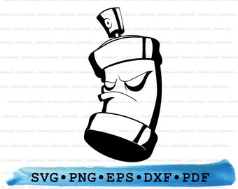 Spray can Svg, Spraycan Silhouette, Graffiti Spray Paint Cricut Transparent Outline Vector DXF EPS PDF Png clipart printable Decor Cut File