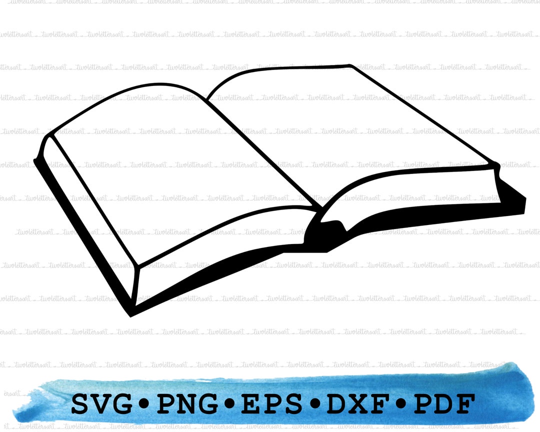 Open book svg/book clipart/book svg/open book silhouette/book cricut cut  files/book clip art/book digital download designs/svg