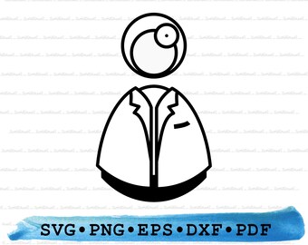 Cartoon Doctor Silhouette, Cartoon Doctor Svg, Doctor png, Doctor Cut File, Krankenschwester, Arzt, Chirurg Silhouette, DXF EPS pdf