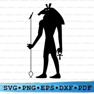 Anubis Silhouette SVG | Egyptian God Jackal Head Cut File | Mythology Spiritual Clipart for Cricut Silhouette Crafts & Decor