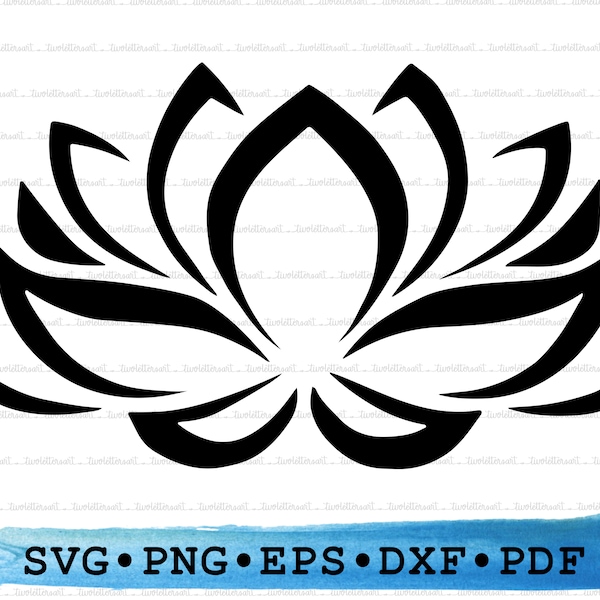 Lotus Flower Silhouette, Lotus Flower Svg, Lotus Flower png, Lotus Flower Cricut, yoga meditation svg, flower Outline, DXF EPS pdf