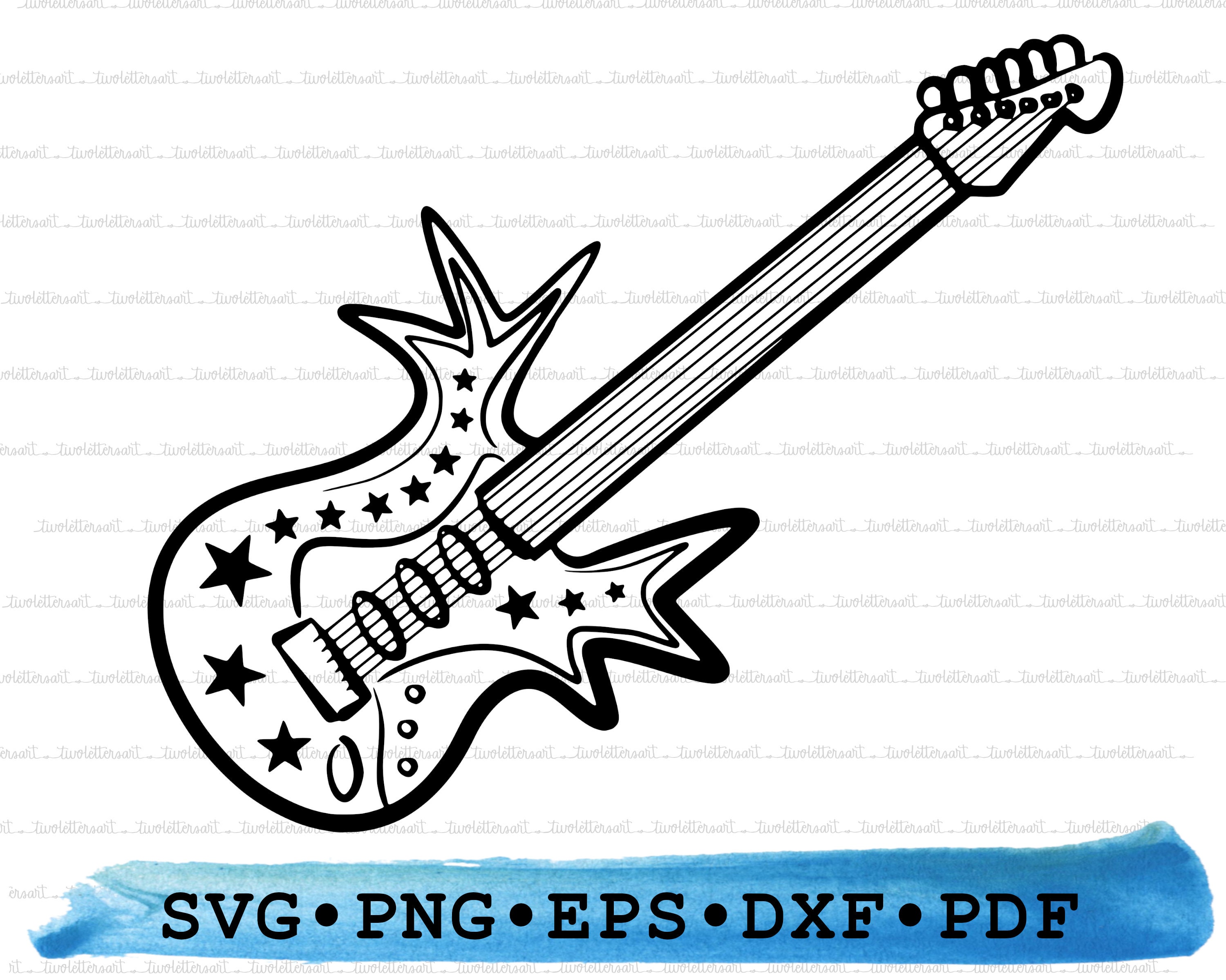 Rock N Roll Guitar SVG Cut file by Creative Fabrica Crafts · Creative  Fabrica