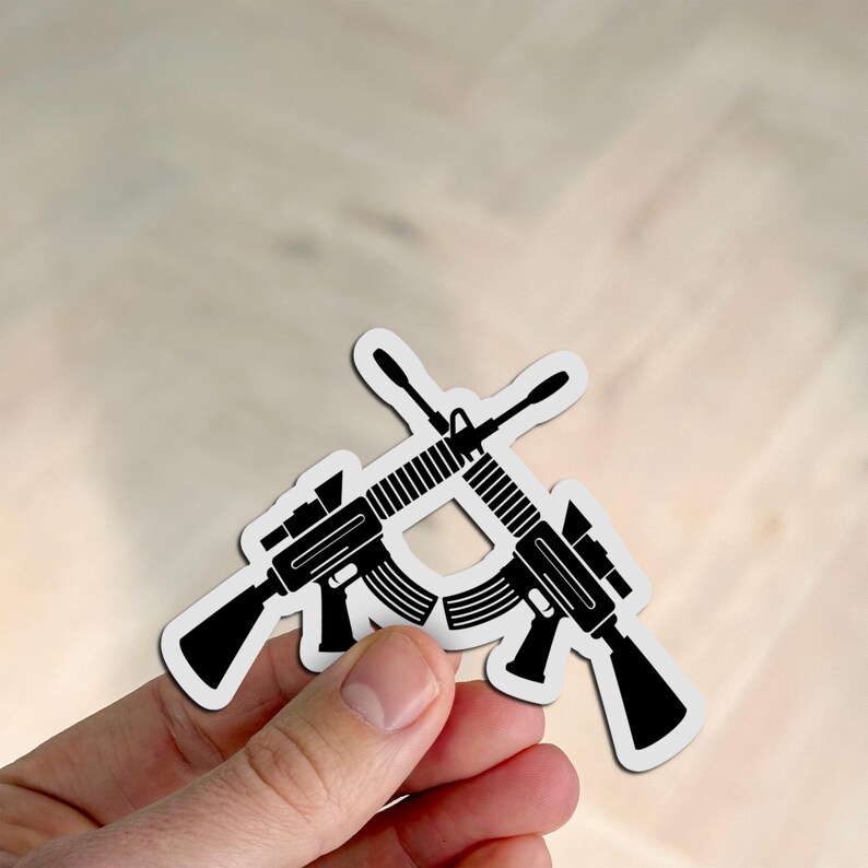 Crossed Assault Rifle Silhouette SVG PNG DXF Pdf Eps – Military Weapon ...