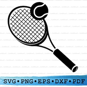 Tennisball und Schläger Svg, Schläger SportSpiel Olympia Silhouette, Cricut Outline Vektor DXF EPS PDF Png clipart printable Decor