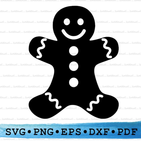 Gingerbread Man Svg, Gingerbread Man Silhouette, Christmas Cricut Transparent Vector DXF EPS PDF Png clipart printable Decor Cut File