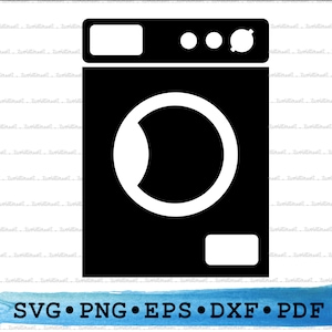 Washer SVG, Washing Machine SVG, Laundry Machine SVG, Washing Machine Clipart, Files for Cricut, Cut Files For Silhouette, Dxf, Png, Eps