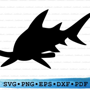 Silhueta de tubarão-martelo, Tubarão-martelo Svg, Tubarão-martelo PNG, Tubarão-martelo Cricut, Silhueta de tubarão, DXF EPS PDF