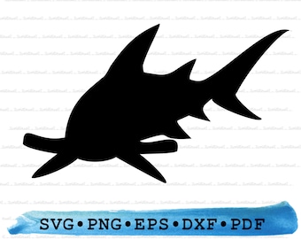 Hammerhead Shark Svg Dxf Png Eps Pdf – Ocean Predator Silhouette Cut File Cricut, Coastal Clipart, Marine Wildlife Vector, Printable Design