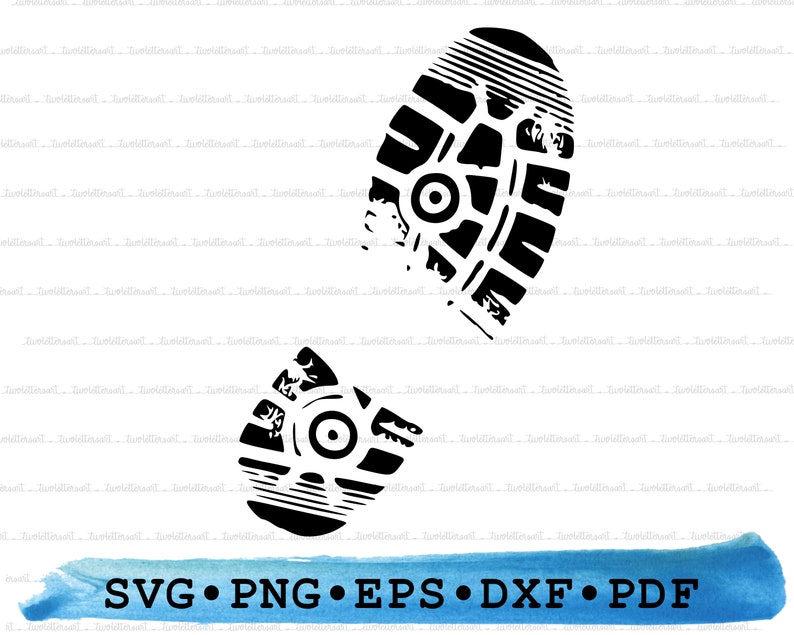 Boot Print Svg, Hiking Boots svg, dirty shoe print png, foot print silhouette, bottom of shoe print Clipart Cutting Design PNG DXF EPS pdf image 1