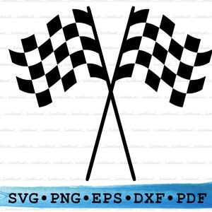 Checkered Racing Flaggen svg, Checkered Flaggen Silhouette, Cricut Transparent Umriss Vektor DXF EPS PDF Png Clipart druckbare Decor Cut File