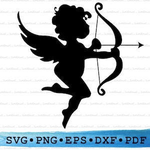cupid bow and arrow silhouette svg png dxf pdf eps – romantic cut file for cricut crafts, valentine’s decor, love-themed shirts & gifts