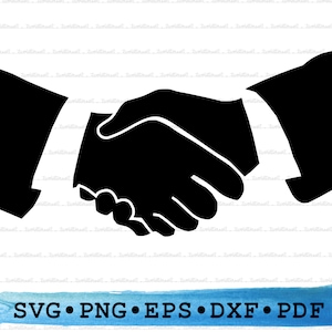 Handshake Silhouette, Handshake Svg, Handshake png, Handshake Cricut, Deal shake svg, Handshake Outline, Hands shaking svg, DXF EPS pdf