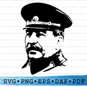 Joseph Stalin Silhouette, Joseph Stalin Svg, Joseph Stalin png, Joseph Stalin Cut File, Union soviétique, Géorgien révolutionnaire DXF EPS pdf