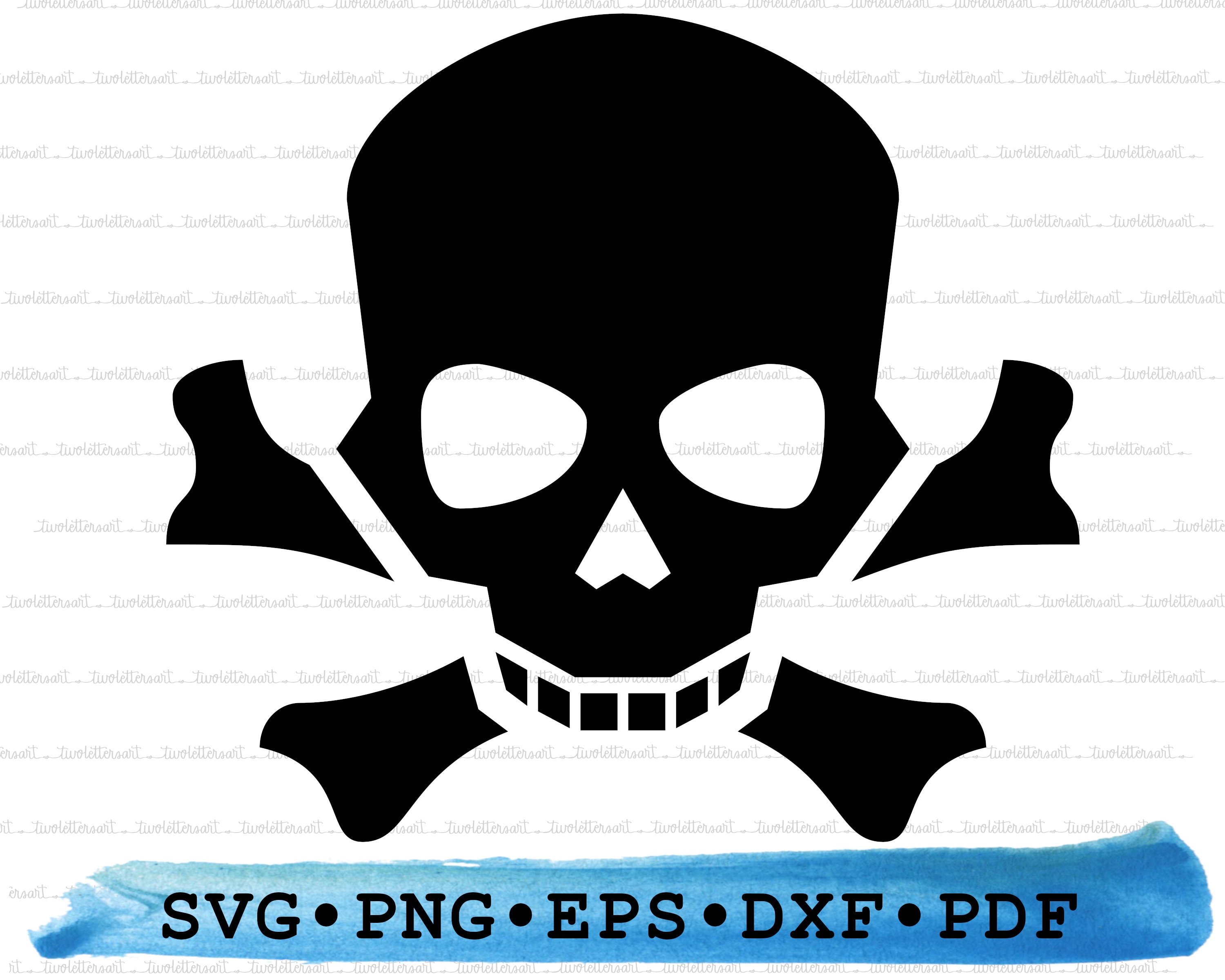 ドクロと骨のシルエット SVG PNG DXF PDF eps – 海賊アイコン クリ
