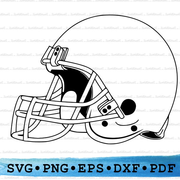 Football Helmet svg, Football Helmet silhouette, Cricut Transparent Outline Vector DXF EPS PDF Png clipart printable Decor Instant Download