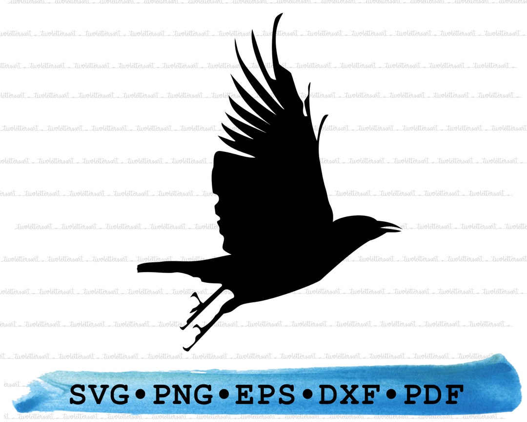 Flying Crow Silhouette, Flying Crowsvg, Flying Crowpng, Flying Crowcut ...
