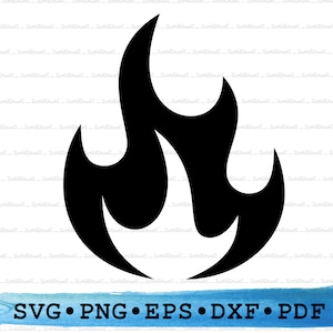 Fire Silhouette SVG PNG DXF PDf eps – Flame Icon For Cricut Crafts, Heat Decor, Emergency Labels & Printable Campfire Clipart